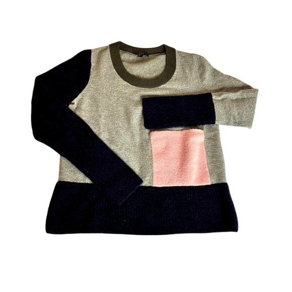 COS Women Multi Colorblock Urban Wool Blend Sweater Pocket Long Sleeves NWOT Sxs - Picture 4 of 10